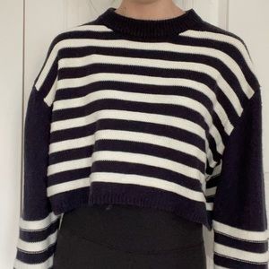 bishop & young | Cropped Striped Sweater | Size XS